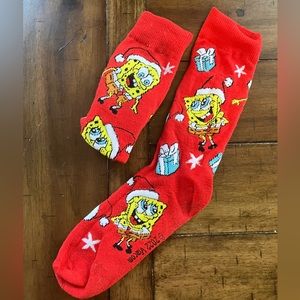Cute Christmas SpongeBob socks